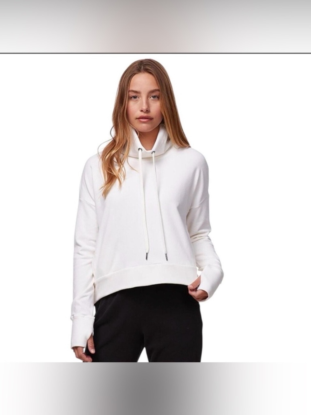 Sweaty Betty Harmonise Luxe Fleece Sweatshirt Lily White SIZE M Medium